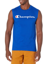 Champion Men's Classic Jersey Muscle Tee, Screen Print Script, Surf The Web, Medium